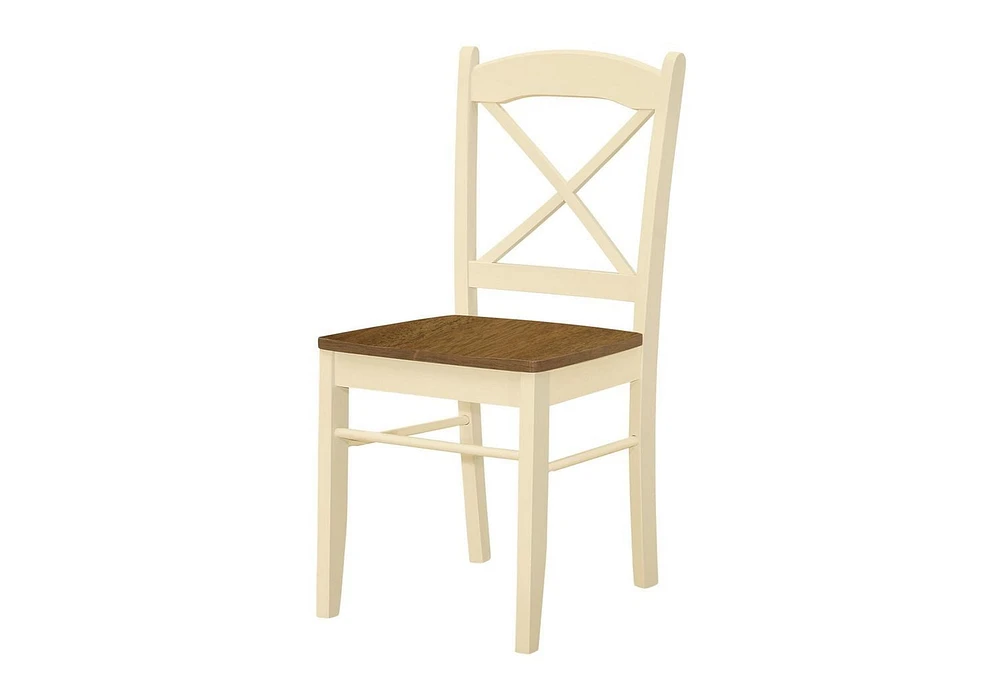 Monarch Specialties  Chaise De Salle À Manger, Ensemble De 2, Coté, Cuisine, Salle À Manger, Chêne Et Crème, Pieds En Bois, Transitionnel