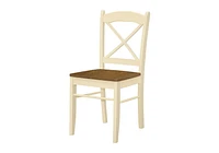 Monarch Specialties  Chaise De Salle À Manger, Ensemble De 2, Coté, Cuisine, Salle À Manger, Chêne Et Crème, Pieds En Bois, Transitionnel