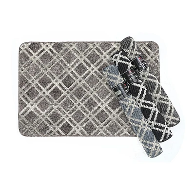 IH Casa Decor Diamond Tufted Floor Mat Asstd 3' X 4' - Set of 4