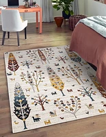 Tapis Lavable ECARPET Boho Chic pour Chambre, Salon, Chambre d'Enfant, Couloir