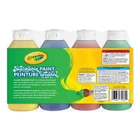 Crayola Washable Paint, 4 Pack, 4 - 236 ml bottles of washable paint