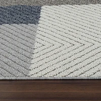 Rug Branch Hogar Abstract Indoor Outdoor Area Rug, Grey Blue, Geometric - Living Room, Bedroom, Dining Room, and Kitche