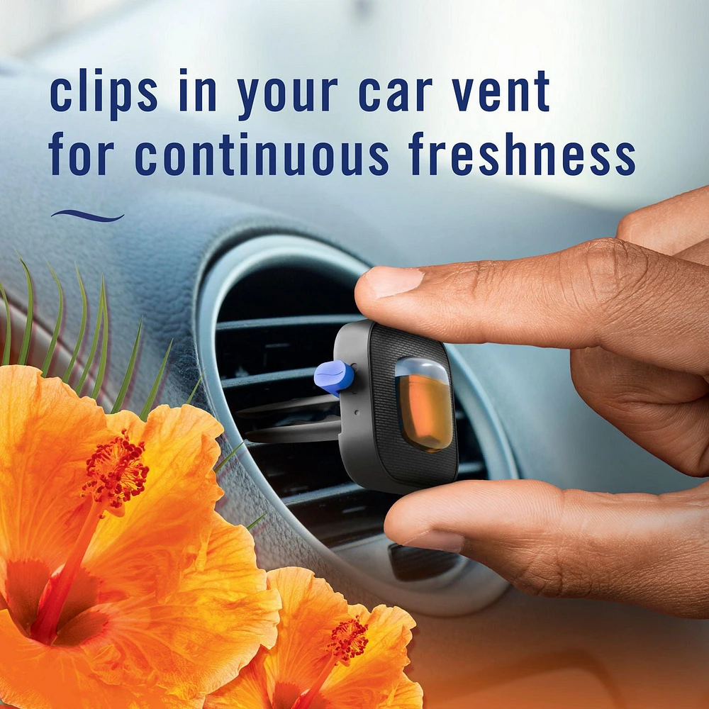 Febreze Car Air Freshener, Odor-Fighting Automotive Vent Clip, Hawaiian Aloha Scent