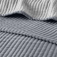 Mainstays Garment Wash Adult Matelasse Coverlet, Grey, Double Queen, 1 Piece
