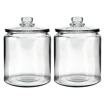 Anchor Hocking  2pk - 1 Gallon Heritage Hill Jars with Glass Cover