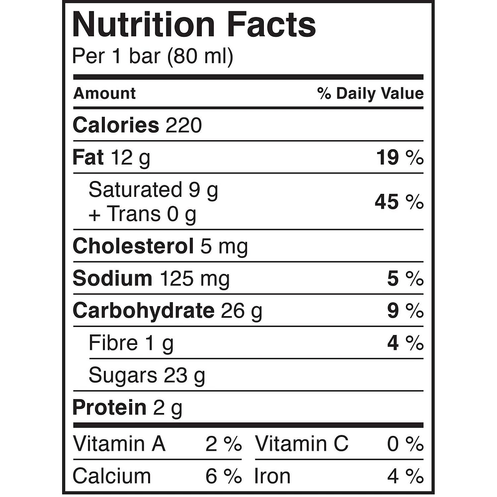 CADBURY® CARAMILK® Frozen Dessert Bars 5 x 80 ml, 5 x 80 ML