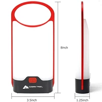 Ozark Trail Lanternes à piles à cadre mince en aluminium à DEL de 160 lumens rouge Cadre mince en aluminium