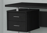 Monarch Specialties Bureau, Bureau À Domicile, Ordinateur Portable, Configuration Gauche, Droite, Tiroirs De Rangement, 60"l, Travail, Métal, Stratifié, Noir, Gris, Contemporain, Moderne