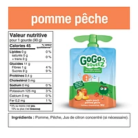 GoGo squeeZ Fruit Sauce, Apple Peach, No Sugar Added. 90g per pouch, Pack of 4, 4 x 90g pouches (360g)