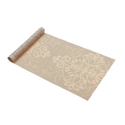 IH Casa Decor Vinyl Table Runner 54" Damask Natural - Ensemble De 2