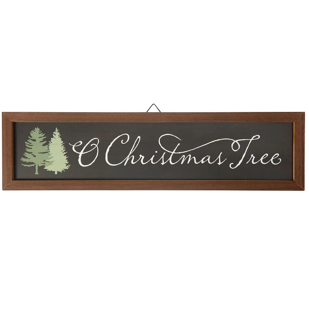 Pancarte de Noël noire à suspendre « O Christmas Tree » Holiday Time, 23 po