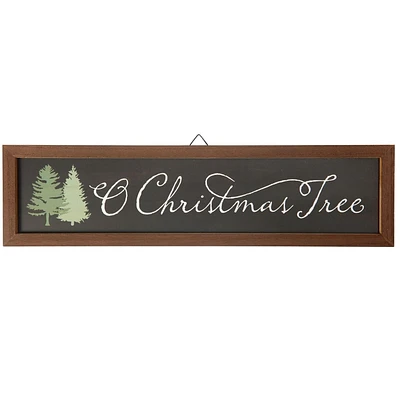 Pancarte de Noël noire à suspendre « O Christmas Tree » Holiday Time, 23 po