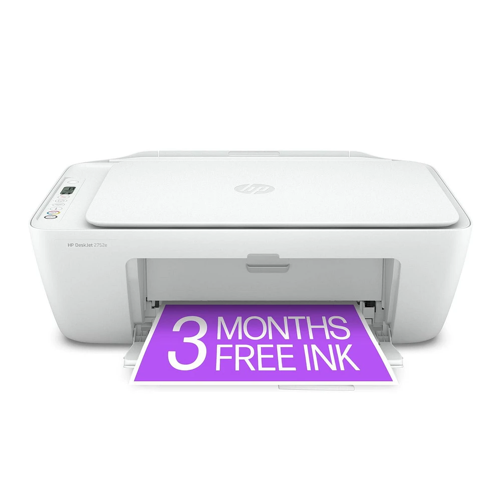 HP DeskJet 2752e All-in-One Printer w/ 3 months free ink through HP Plus, ‎Smartphone printing