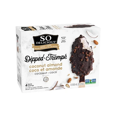 So Delicious Coconut Almond Flavoured, Gluten-Free Dairy-Free, Coconut Milk Ice Bars, 4x68 mL Dairy-Free Gluten Free Coconut Almond Flavoured, Coconut Milk Ice Bars