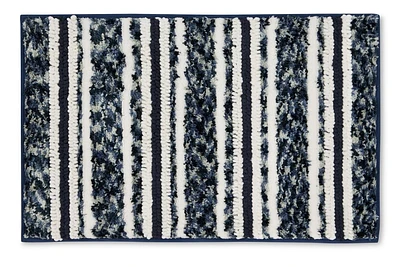 Home Trends Blue Mélange Rayé Tapis de bain Doux, 50.8x81.3 cm, tapis de bain antidérapant
