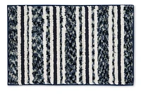 Home Trends Heathered Blue Stripe Bath Rug, 20" x 32", Soft, 20x32, non-slip backing