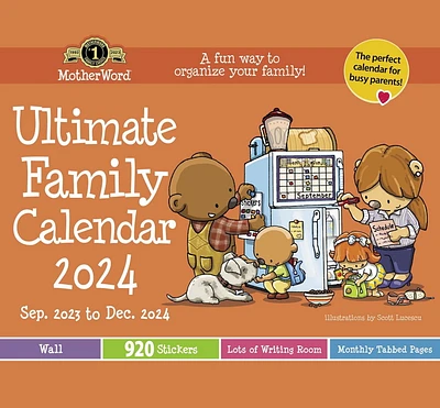 Calendrier mural Motherword Anglais 2024
