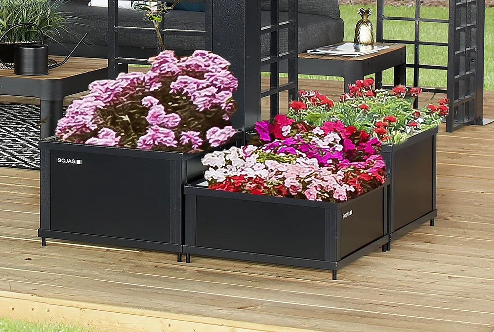 Boîtes à fleurs Sojag à cadre d'aluminium 3 morceaux