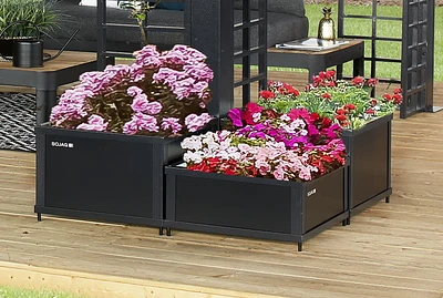 Boîtes à fleurs Sojag à cadre d'aluminium 3 morceaux