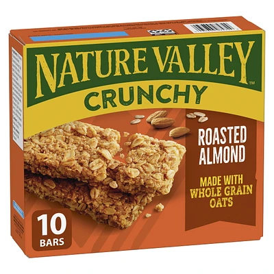 Val Nature Barres Granola Croquantes, Amande Grillée, 2 Barres par Portion (46 g), 5 Portions, 10 Barres 5 sachet x 46 g, 230 g