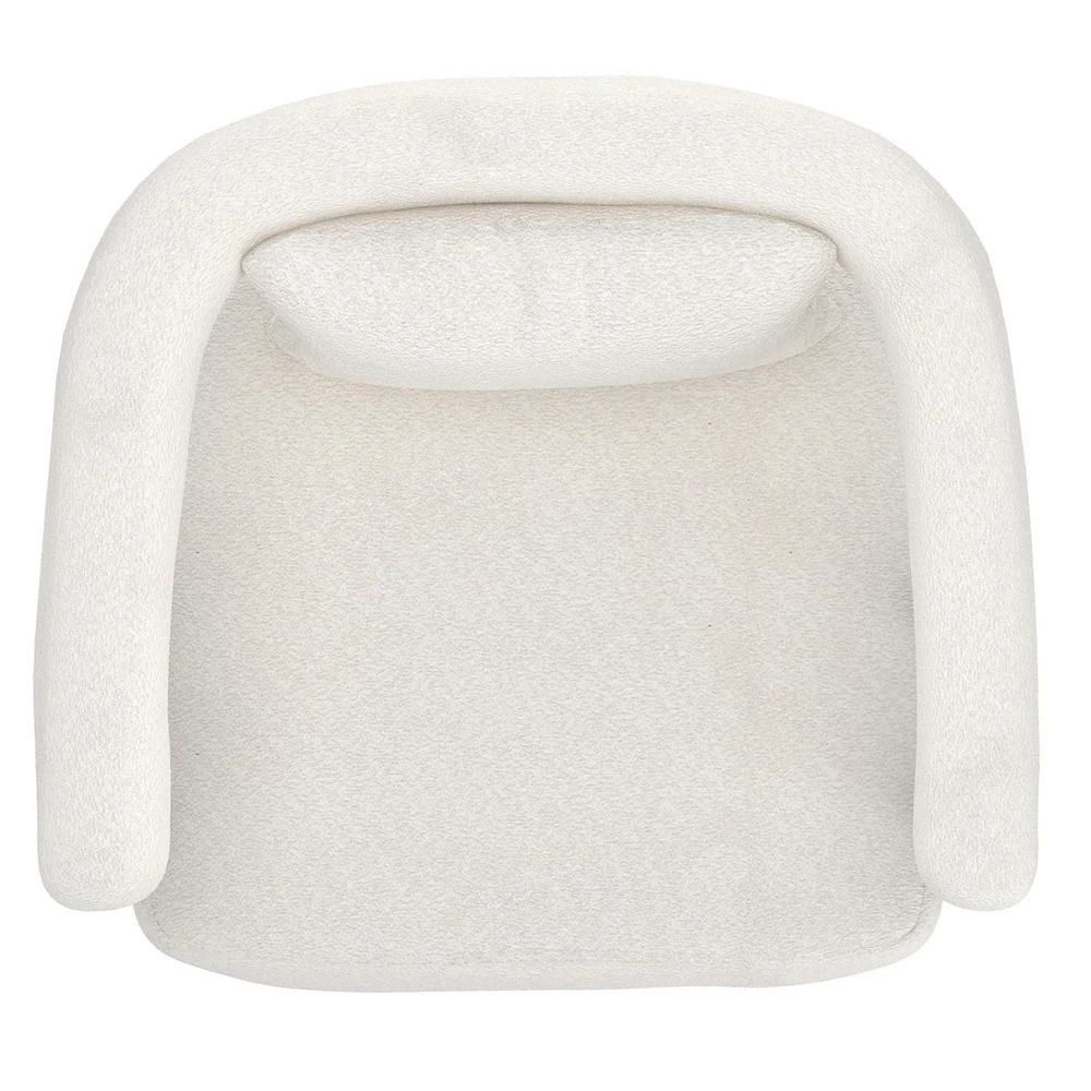 Contemporaine Tissu Bouclé Fauteuil - Ivoire et Noir