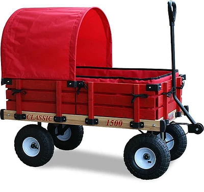 Millside Classic Wood wagon with half canopy and pads
