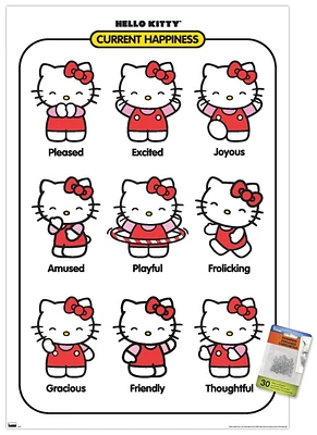 Hello Kitty - Current Happiness Wall Poster, 22.375" x 34"