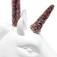 Simple Designs Lampe de table licorne blanche étincelante