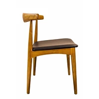 Chaise de salle à dîner avec coude Nicer Furniture avec cadre en bois de frêne et en simili-cuir