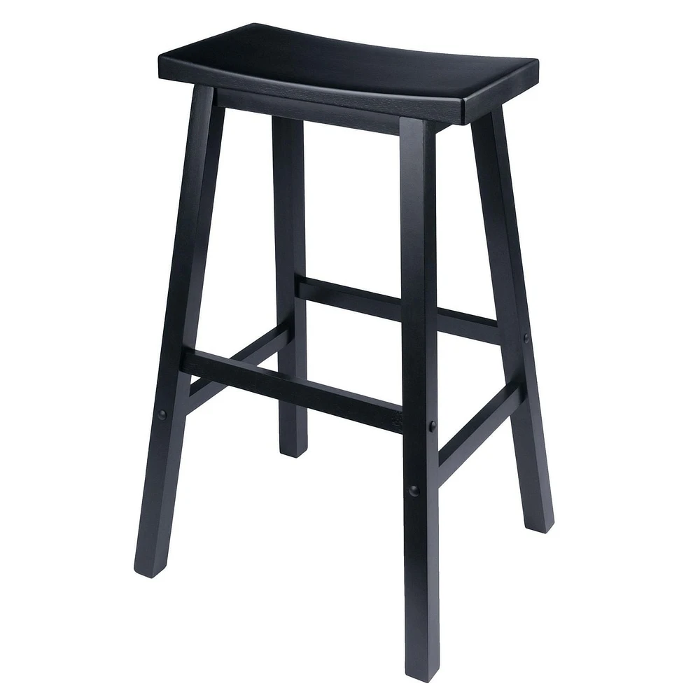 Winsome Satori Saddle Seat Bar Stool, Black