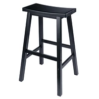 Winsome Satori Saddle Seat Bar Stool, Black