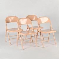 Lot de 4 chaises pliantes Homy Casa - Chaises en métal durables et élégantes en bleu/gris/rose Morandi élégant