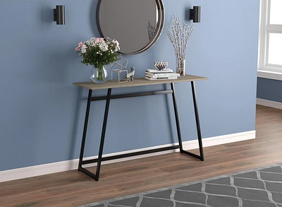 Safdie & Co. Table Console 45L Taupe Foncé 1 Êtagère Metal Noir