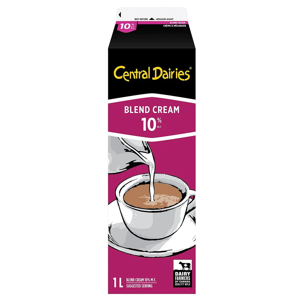 Central Dairies by Natrel 10% blend Cream, 1 L