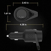 Chargeur rapide pour l’auto transmetteur Bluetooth et FM BTFM9-SP Scosche 12 watts à double ports Transmetteur BT FM USB-C