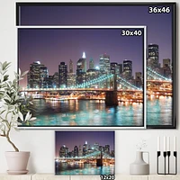 Design Art New York City Manhattan Skyscrapers Framed Canvas Art Print