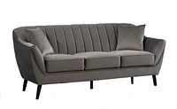 Topline Home Furnishings Ensemble mobilier 2 pièces : sofa et causeuse en velours gris foncé