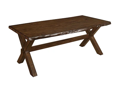 Topline Home Furnishings Table basse à bord vif au finition chêne