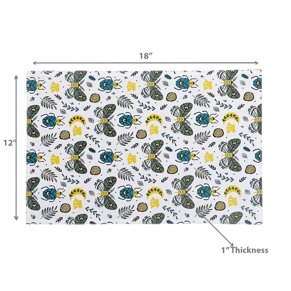 Cotton Placemat Butterfly & Beetle 12 X 18 - Set of 12