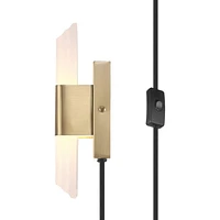 Applique murale enfichable ou fixe Elowen à une ampoule à DEL intégrée de 19 W avec abat-jour en acrylique givré