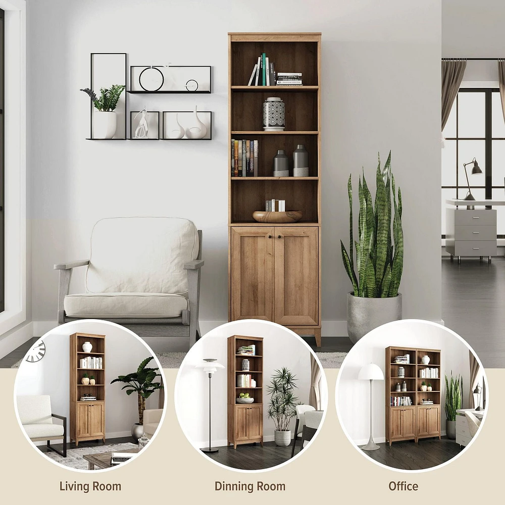 Prepac Yaletown White 23.75" W x 79.50" H x 12.25" Bookcase