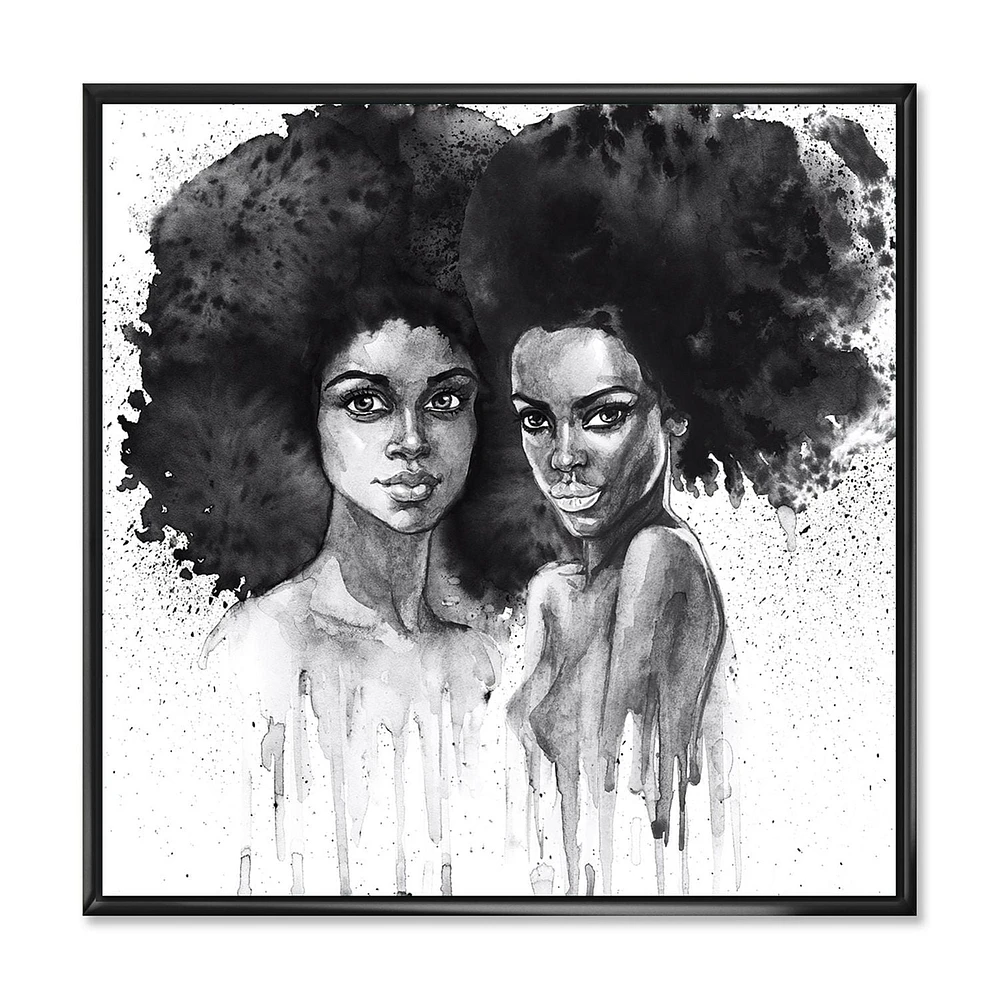 Designart Portrait de femme afro-américaine XI ART MURAL À CADRE FLOTT