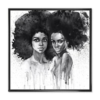 Designart Portrait de femme afro-américaine XI ART MURAL À CADRE FLOTT