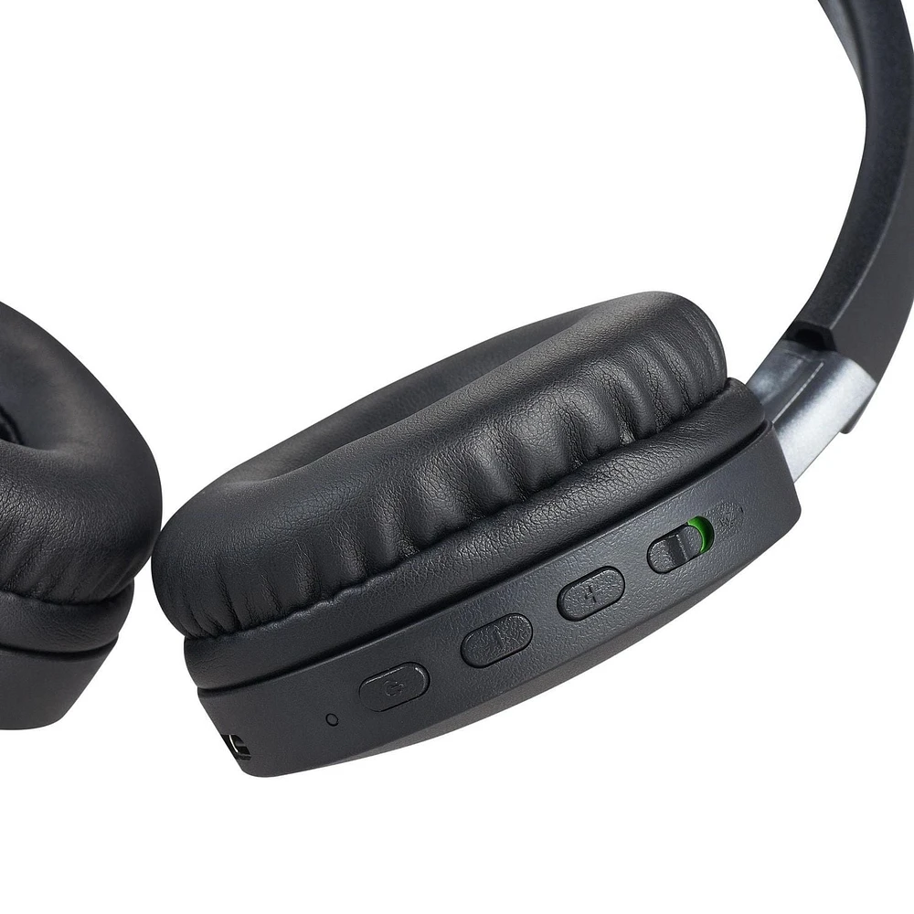 onn. Bluetooth Wireless On-Ear PC Headset with Rotating Boom Microphone, Up To 50 Hours Playtime
