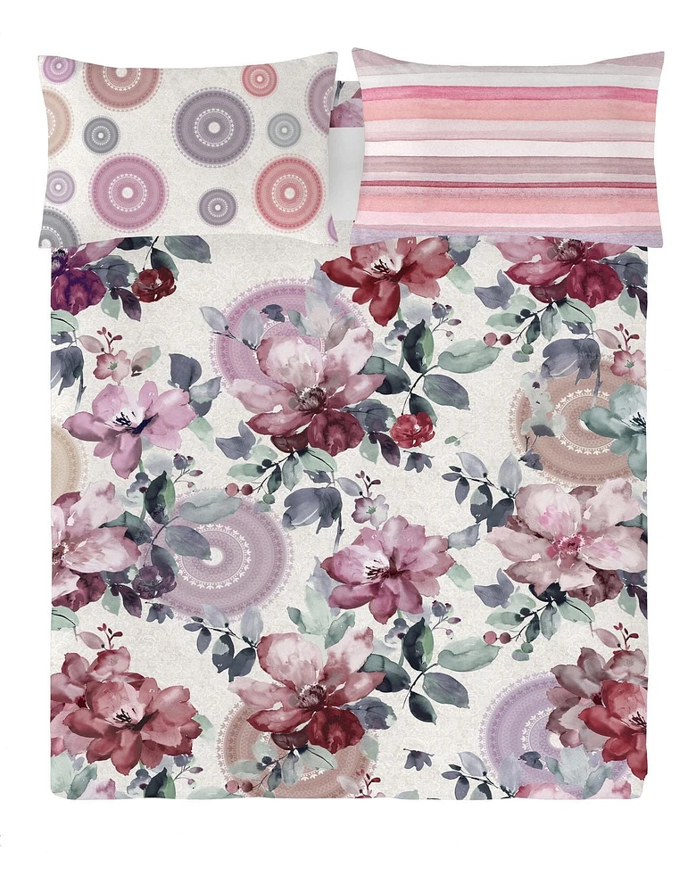 Gouchee Home Carmela Florale Ensemble de housse de couette en coton Réversible