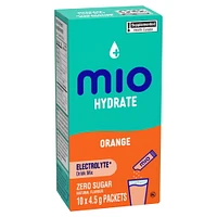 Hydrate Aromatisant D'Eau Liquide Orange Avec Électrolytes, 5 G Paquets, 10 Ct Boîte Mio hydrater orange 3.8G X 10