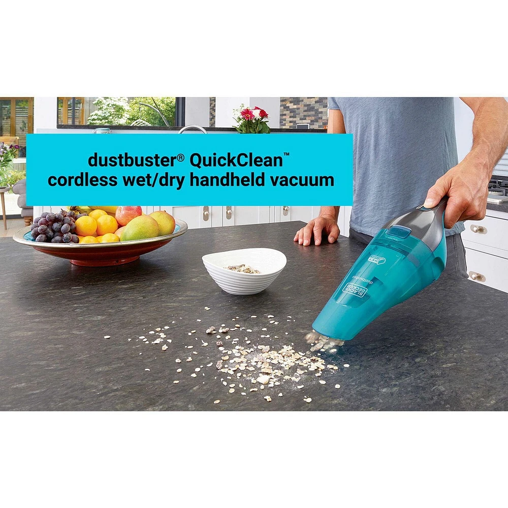 dustbuster®, aspirateur à main Wet/Dry, aspirateur sans fil 8V QuickClean aspirateur main sans fil sec et humide