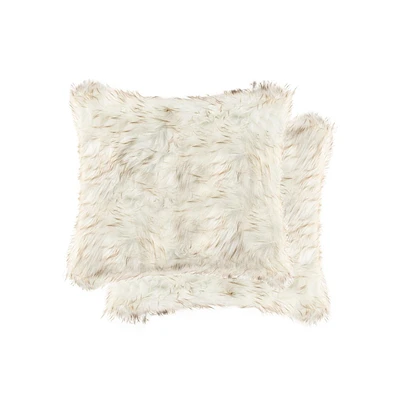 BELTON FAUX FUR PILLOW 18"X18" 2-PACK