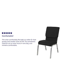 Flash Furniture Hercules Series 21''W Stacking Church Chair in Black Fabric