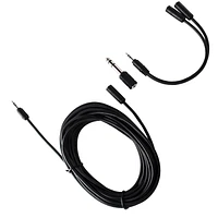 onn. 18 FT. 3.5 mm AUX Extension Audio Adapter Kit, Includes Audio Splitter